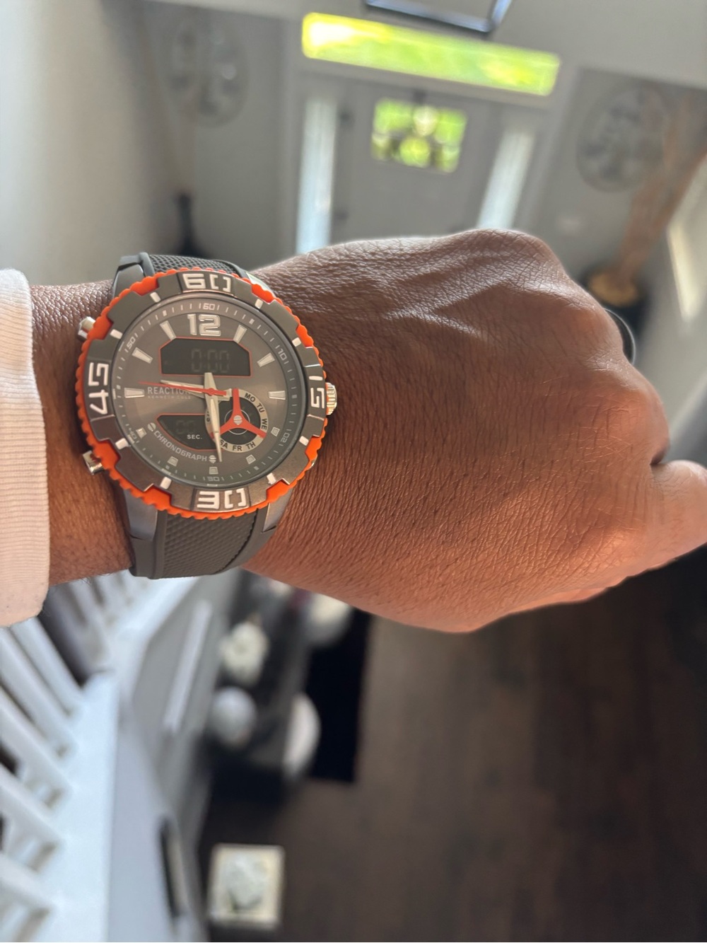 Kenneth Cole Reaction Black and Orange Chronograph Watch